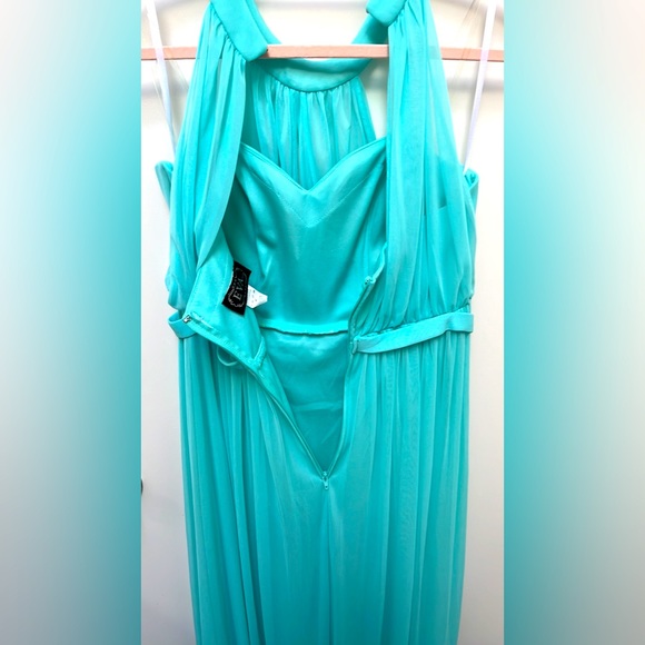 Pink Blush Halter Tulle Evening Maternity Gown by Eva Size Medium Halter - Picture 5 of 15